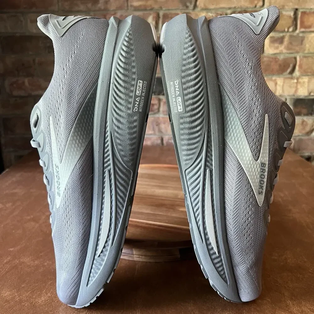 Brooks Ghost 17 Grey Neutral Cushion Running Sneakers Shoes Men’s Size 14 2E